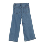 Twinset Kids Pantalone in Denim con Dettagli in Pizzo per Bambine