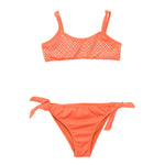 4GIVENESS Costume Bikini Arancione a Fascia con Strass per Bambine