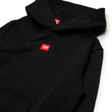 Diesel Felpa Nera con Cappuccio e Ricamo Logo Unisex per Bambini