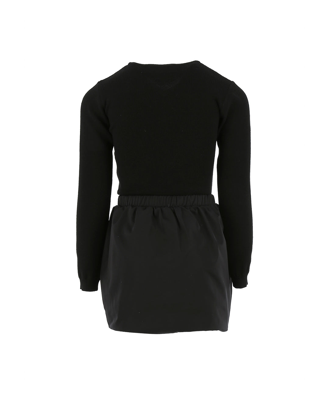 Elisabetta Franchi La Mia Bambina Abito in Maglia Nero con Logo per Bambine