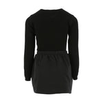 Elisabetta Franchi La Mia Bambina Abito in Maglia Nero con Logo per Bambine