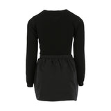 Elisabetta Franchi La Mia Bambina Abito in Maglia Nero con Logo per Bambine