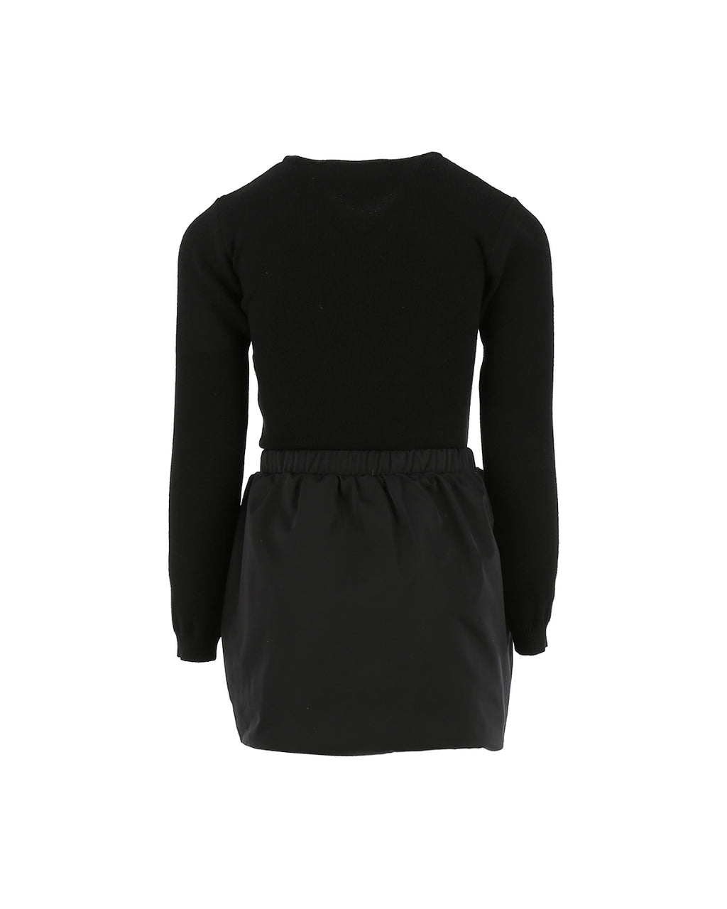 Elisabetta Franchi La Mia Bambina Abito in Maglia Nero con Logo per Bambine