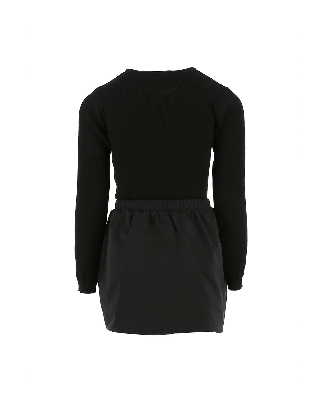 Elisabetta Franchi La Mia Bambina Abito in Maglia Nero con Logo per Bambine
