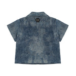 Philipp Plein Kids Camicia in Denim con Applicazione Strass per Bambine