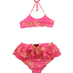 Effek Costume Bikini a Fascia Fantasia Fucsia con Ruches per Neonate