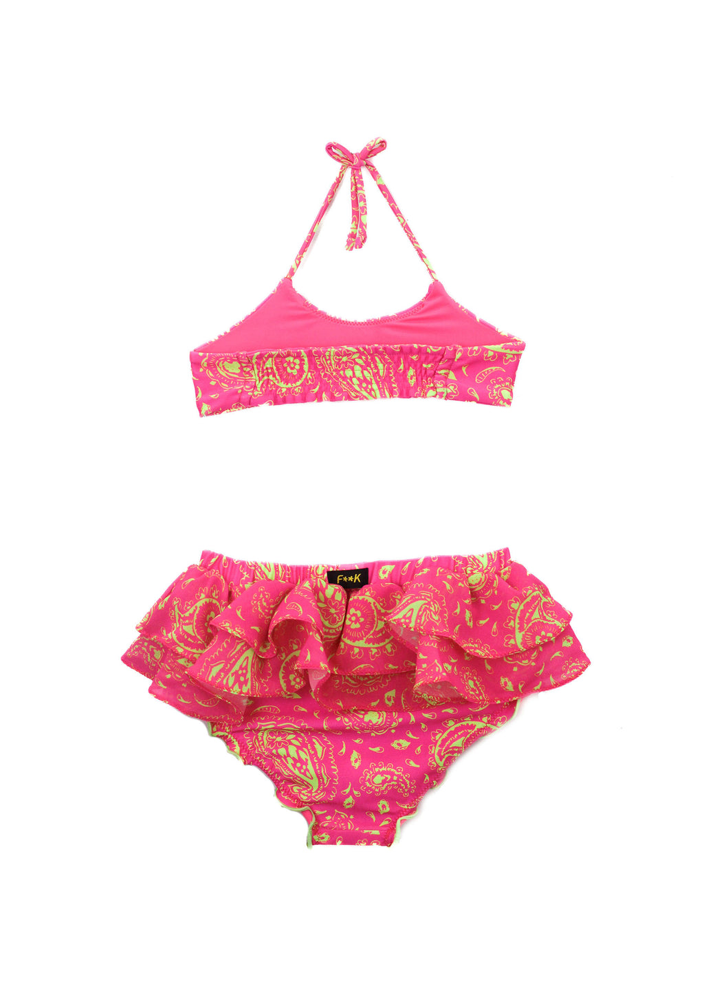 Effek Costume Bikini a Fascia Fantasia Fucsia con Ruches per Neonate