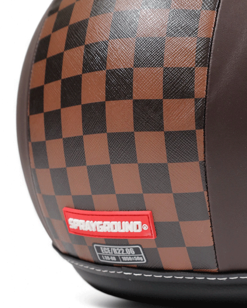 Sprayground Casco Marrone con Motivo Logo Laterale