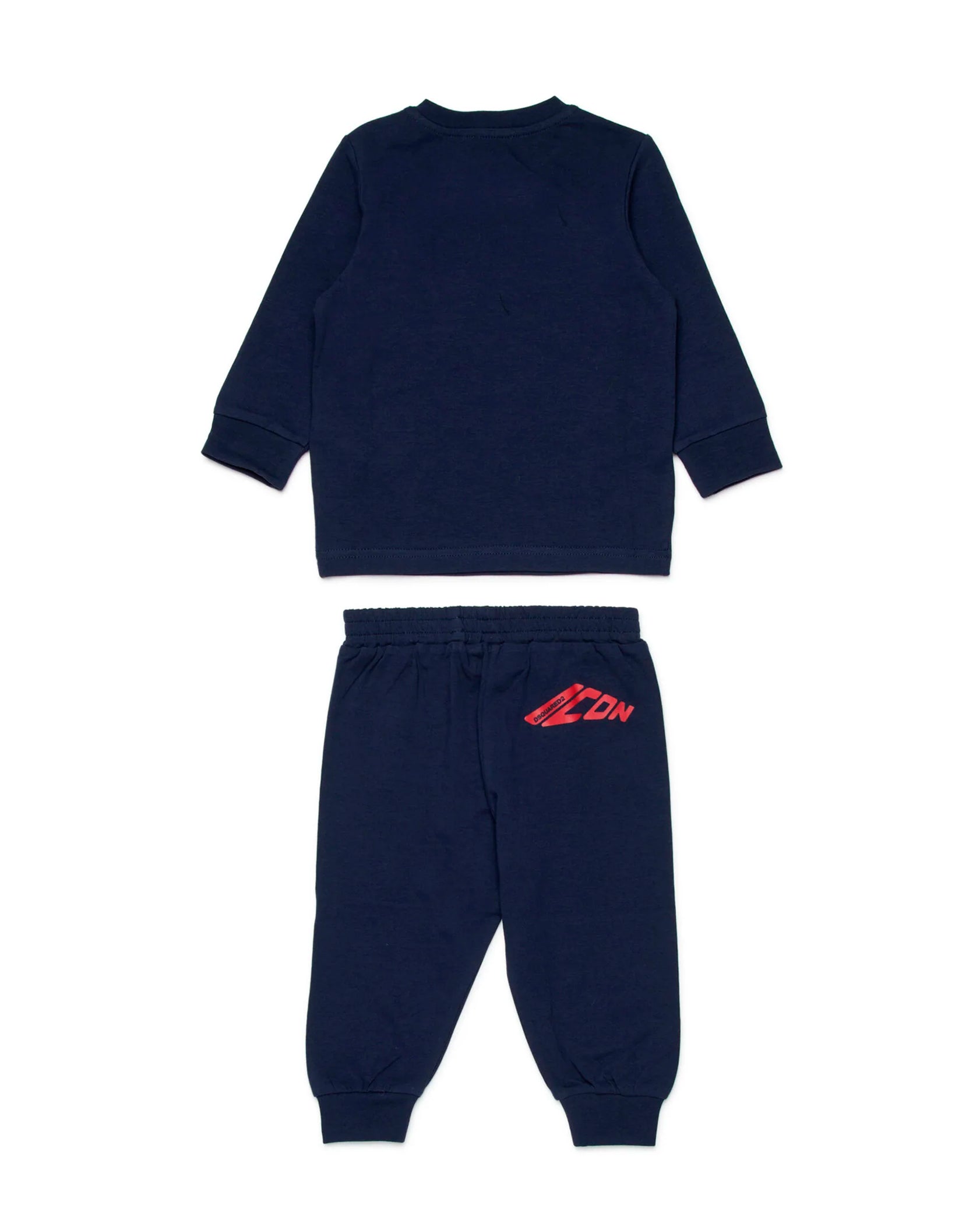 Dquared2 Kids Completo Blu con Stampa Logo a Contrasto rossa per Neonati