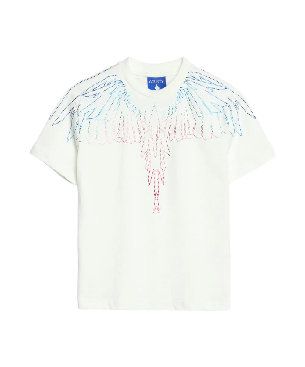 Marcelo Burlon County of Milan Kids T-Shirt Cocco con Stampa Multicolor per Bambini