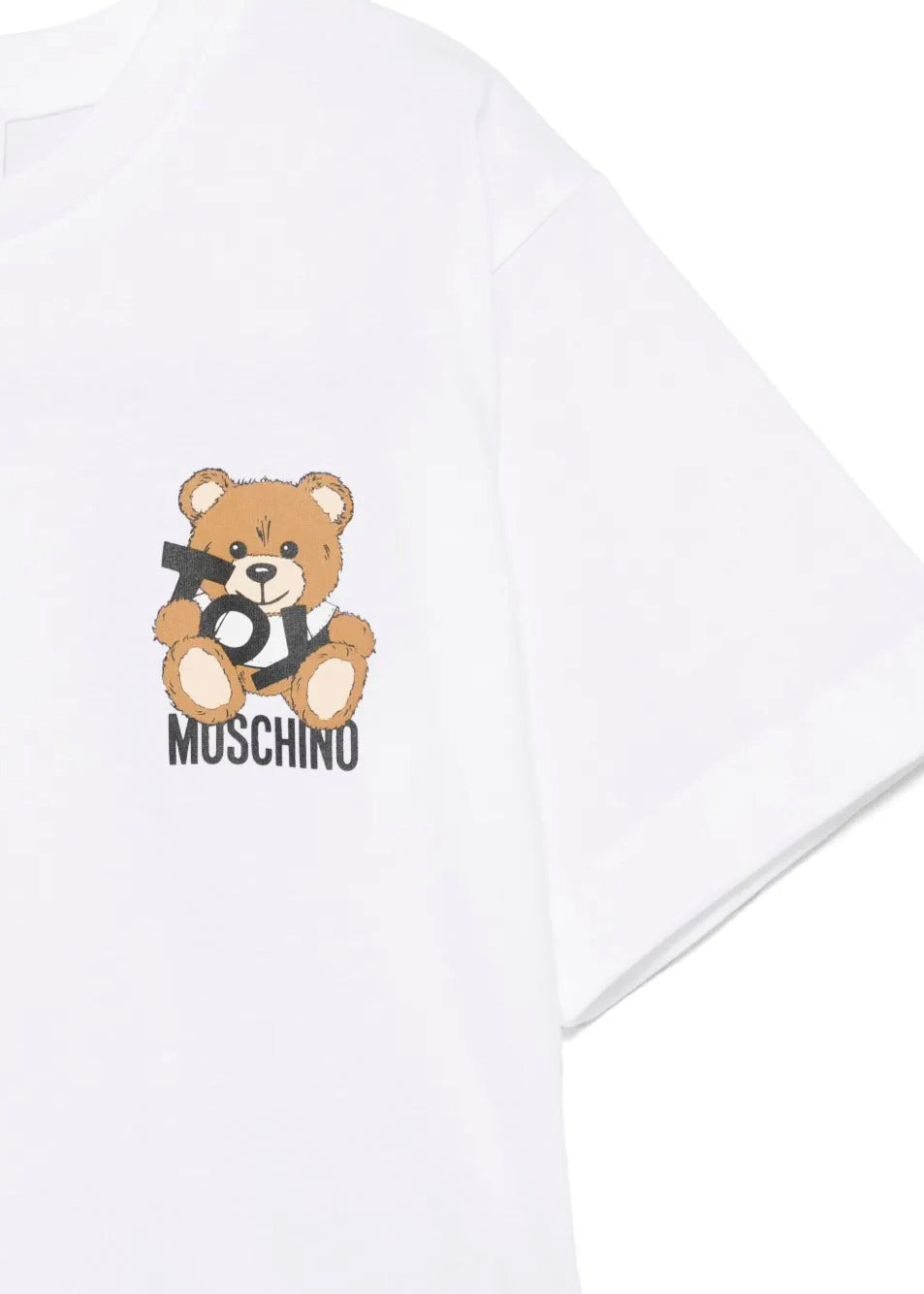 Moschino Kids T-shirt Bianca con Stampa Toy per Bambini