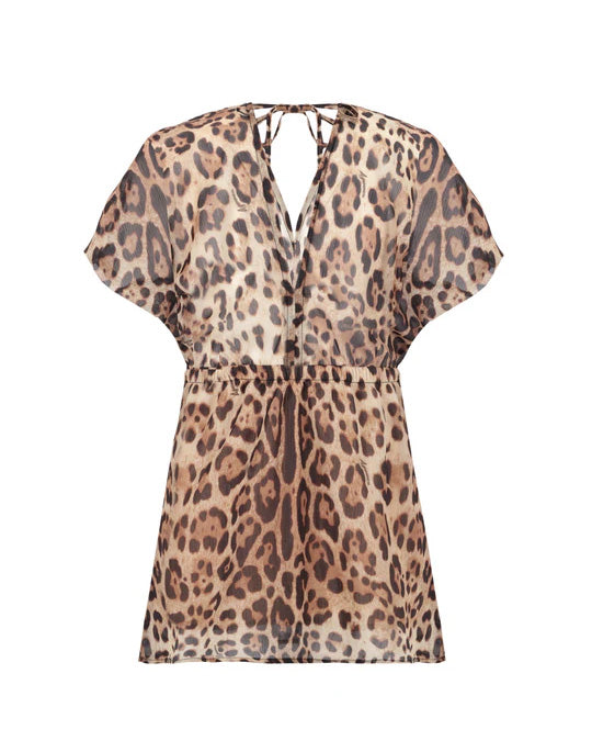 4Giveness Kids Copricostume Caftano Leopardato per Bambine
