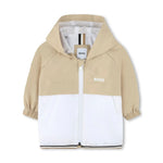 Boss Kids Giubbino a Vento Bianco/Beige per Neonati