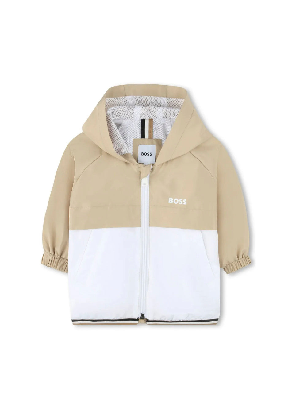 Boss Kids Giubbino a Vento Bianco/Beige per Neonati