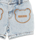 Moschino Kids Short in Denim con Ricami per Neonate (dettaglio)