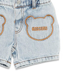 Moschino Kids Short in Denim con Ricami per Neonate (dettaglio)