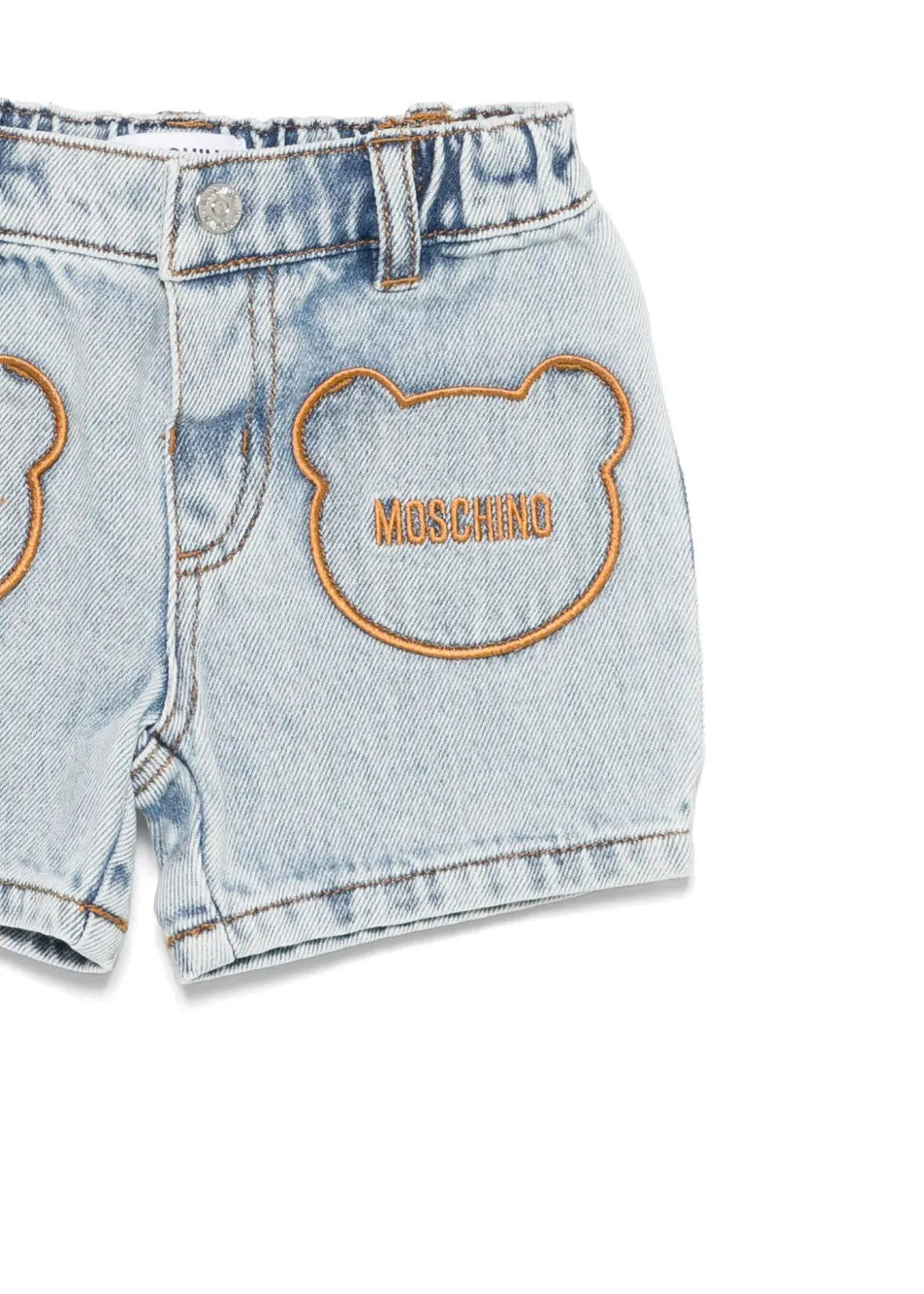 Moschino Kids Short in Denim con Ricami per Neonate (dettaglio)