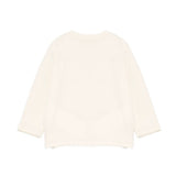 Moschino Kids Maglia Beige a Maniche Lunghe con Stampa Teddy Bear e Logo per Neonati