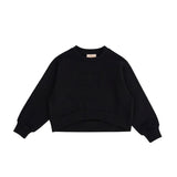 Elisabetta Franchi La Mia Bambina Felpa Girocollo Nero con Logo Centrale per Neonate