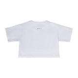 Iceberg Kids T-shirt Crop Bianca con Stampa per Bambine