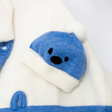 Le Coconnè Cappello Bianco/Azzurro per Neonati