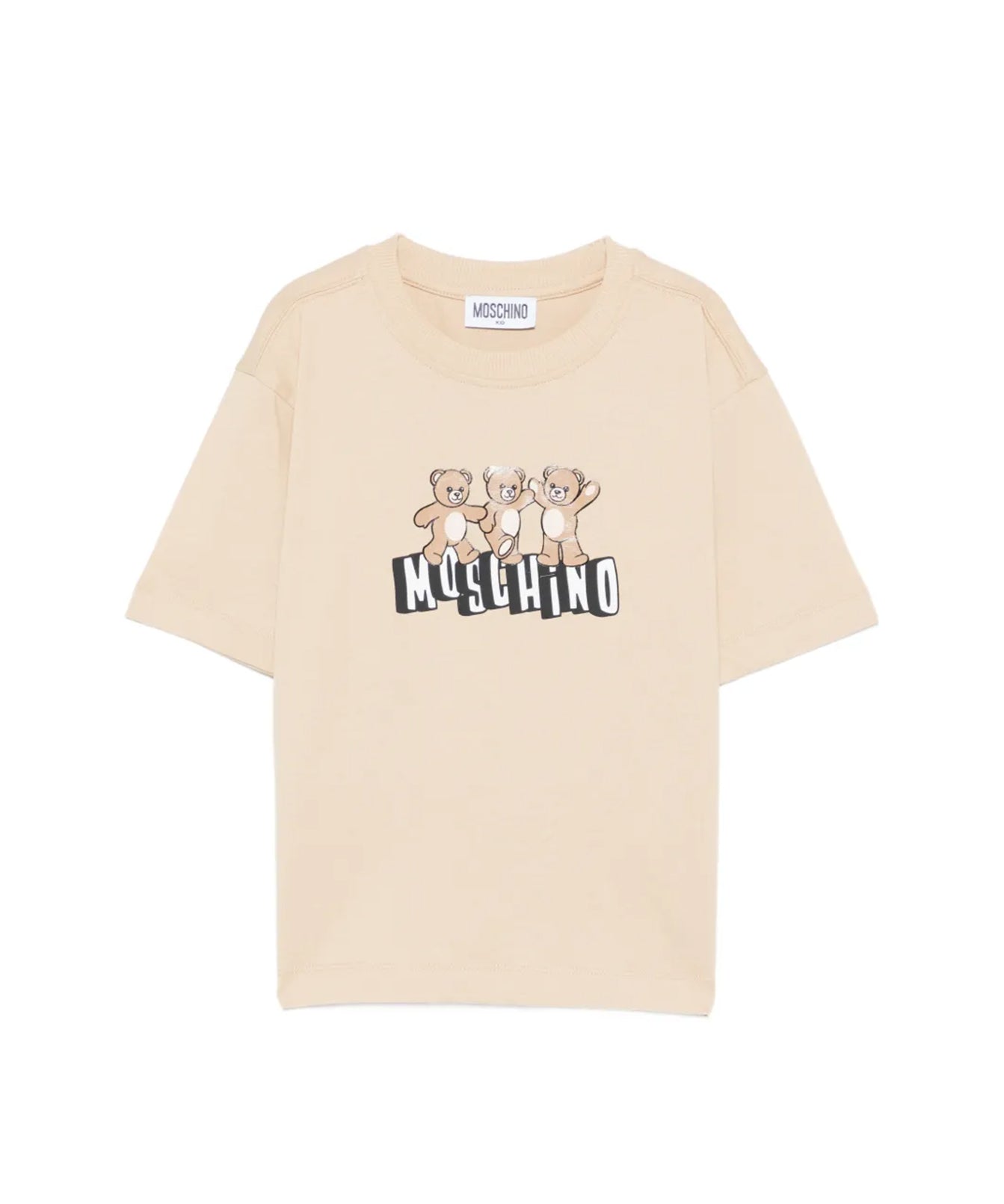 Moschino Kids T-shirt Beige con Logo Teddy Bear per Bambini