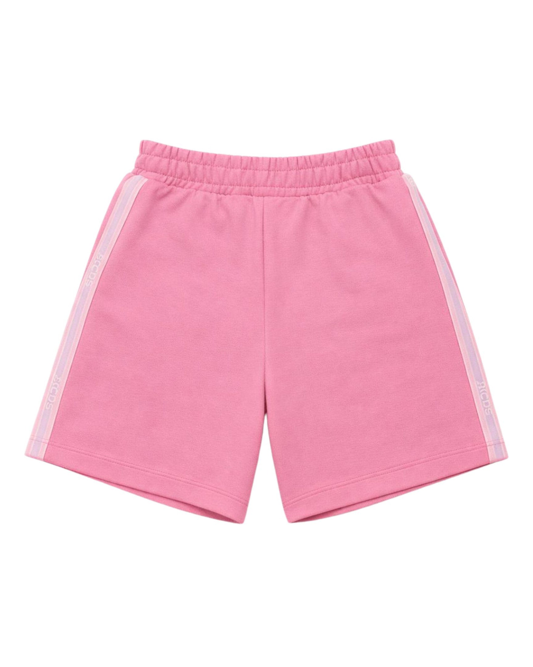 Gcds Kids Short Rosa con Bande Laterali Logate per Bambine