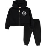 Elisabetta Franchi La Mia Bambina Felpa con Pantaloni Neri per Neonate