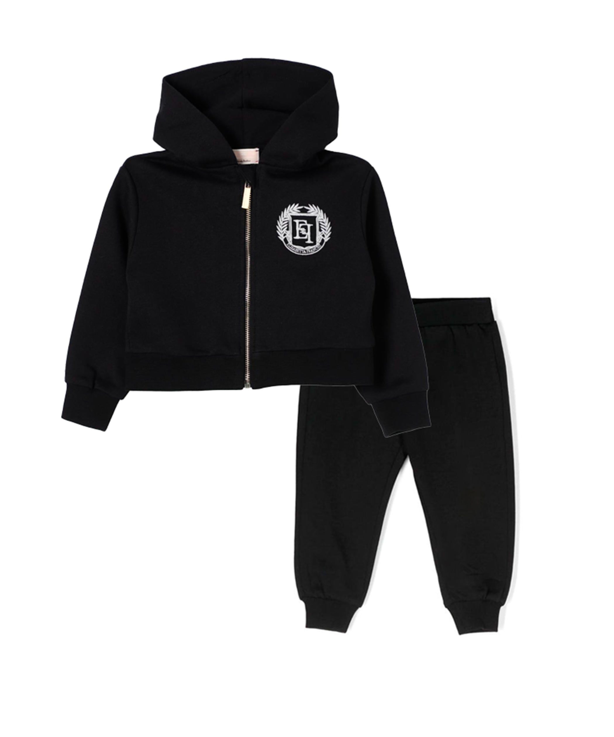 Elisabetta Franchi La Mia Bambina Felpa con Pantaloni Neri per Neonate