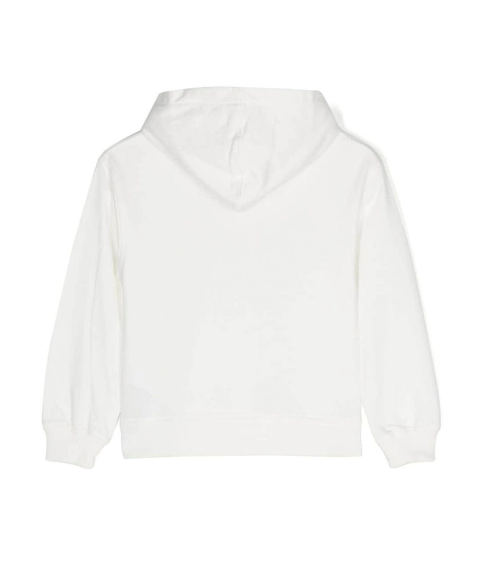 Moschino Kids Felpa Panna con Cappuccio con Logo Teddy Bear per Bambini (retro)
