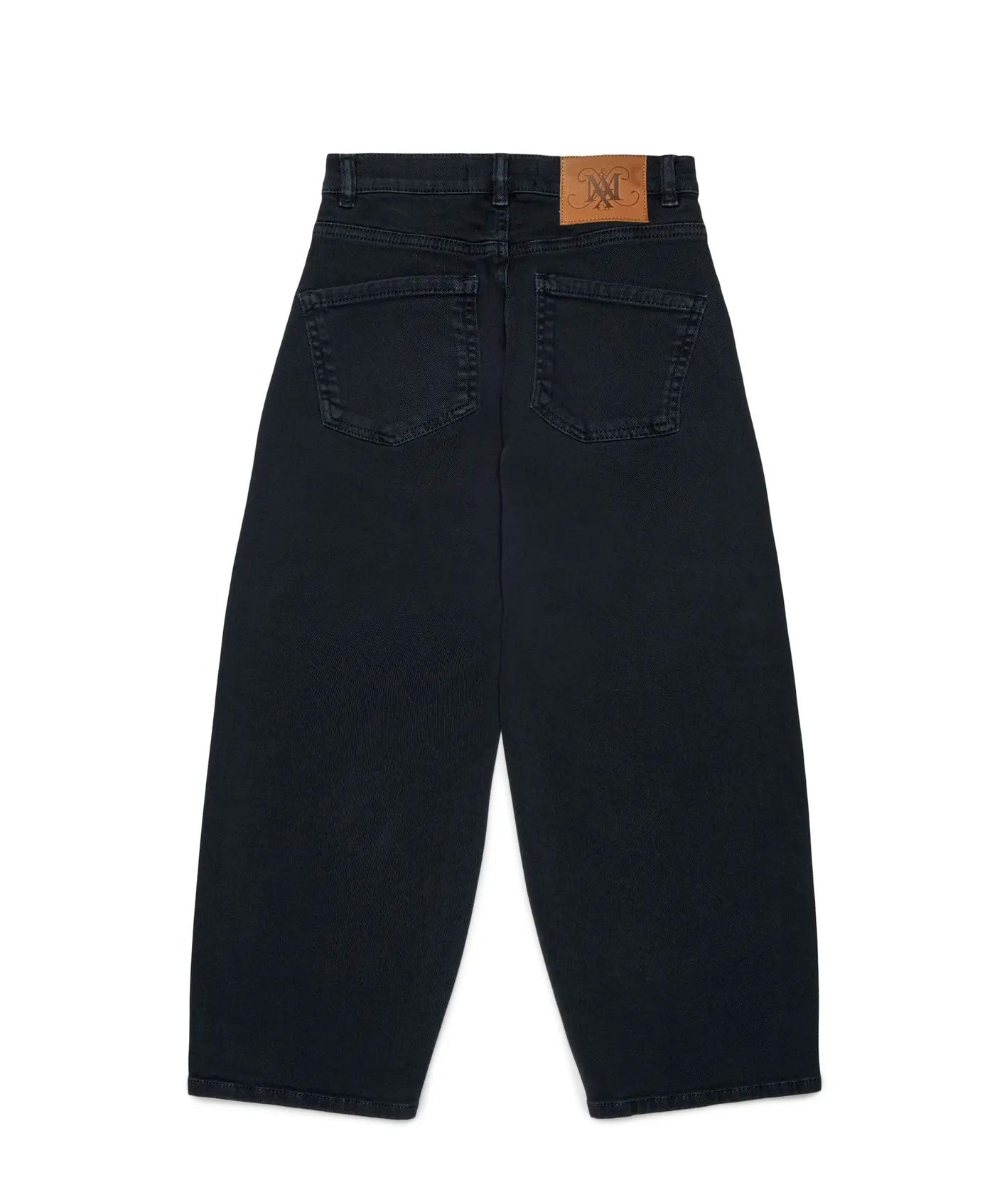 Max&Co Kids Jeans Neri a Gamba Ampia a Cinque Tasche per Bambine