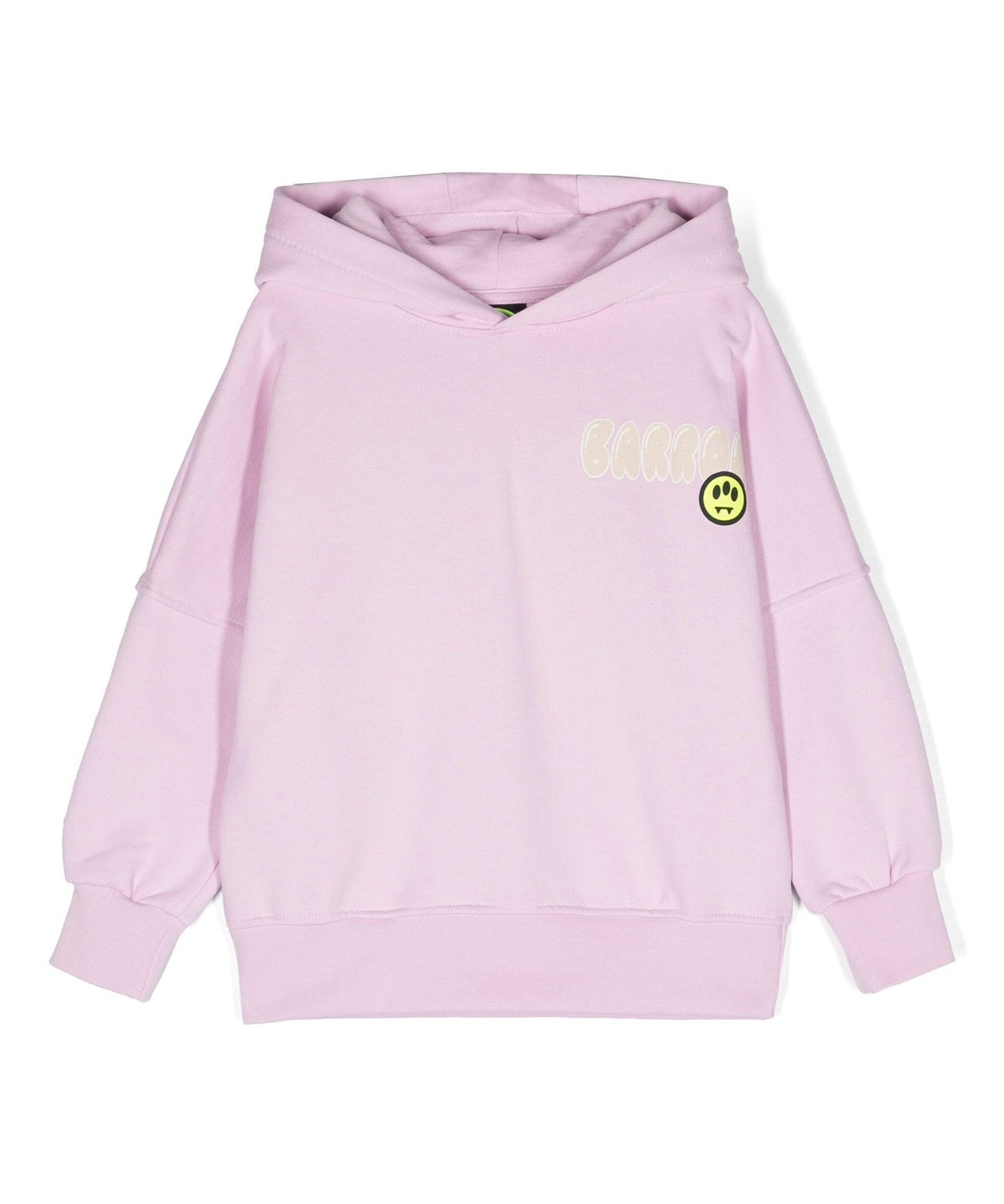 Barrow Kids Felpa con Cappuccio Rosa con Stampa Logo e Pupazzo fronte