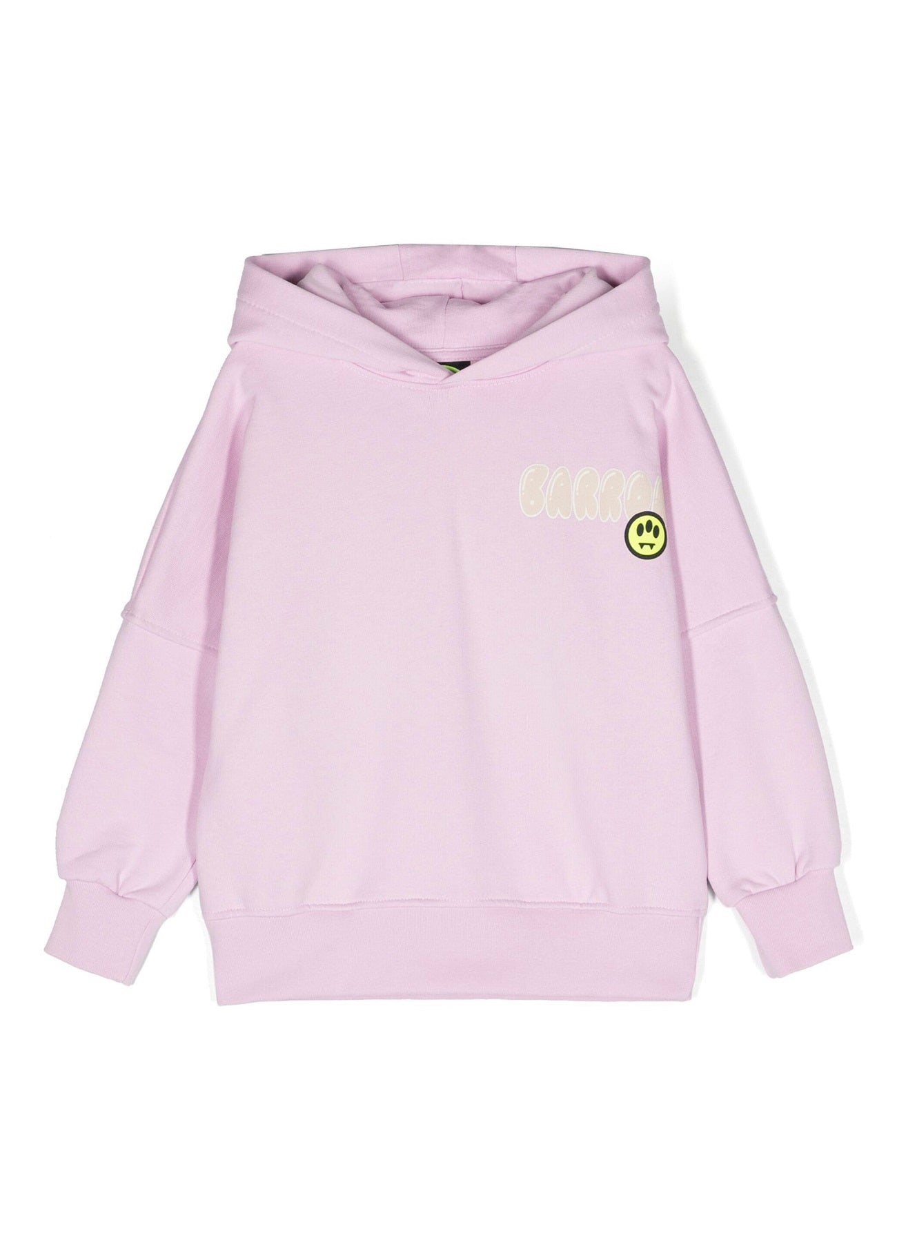 Barrow Kids Felpa con Cappuccio Rosa con Stampa Logo e Pupazzo fronte