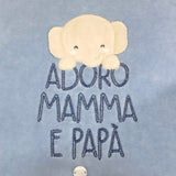 Minibanda Coperta Celeste con Ricamo per Neonati