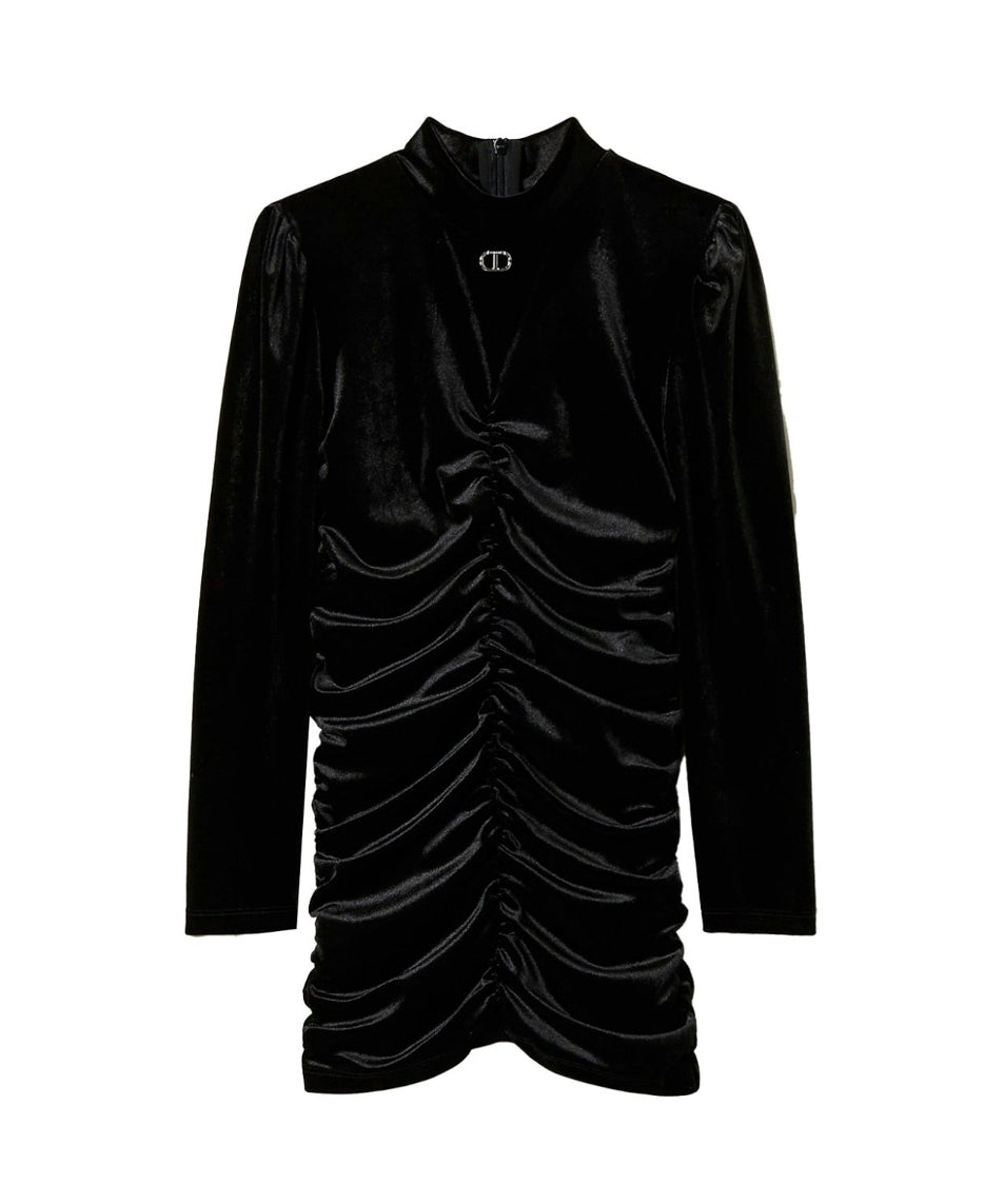 Twinset Kids Abito Nero con Balze per Bambine
