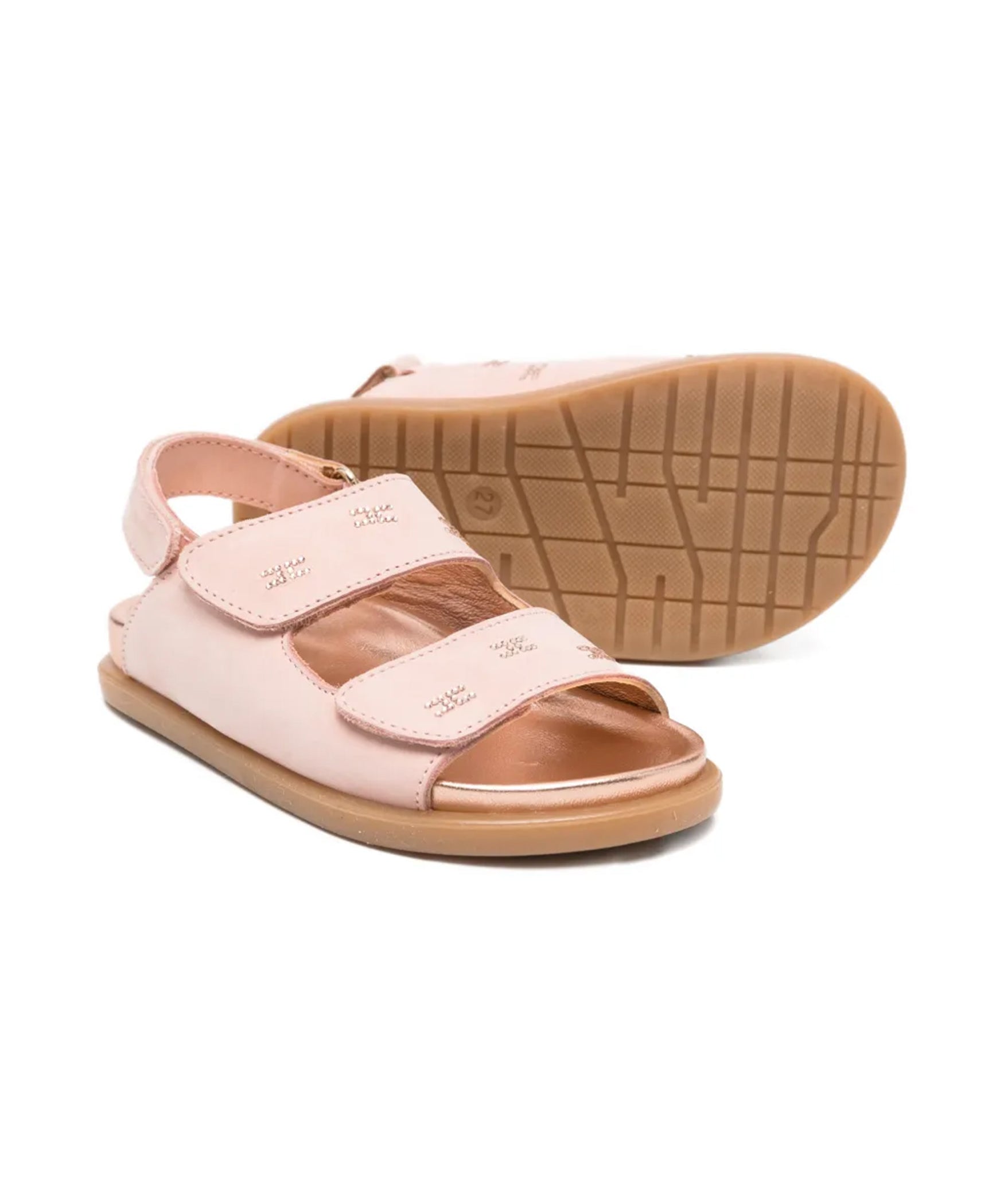 Elisabetta Franchi La Mia Bambina Sandalo Rosa con Logo per Neonate