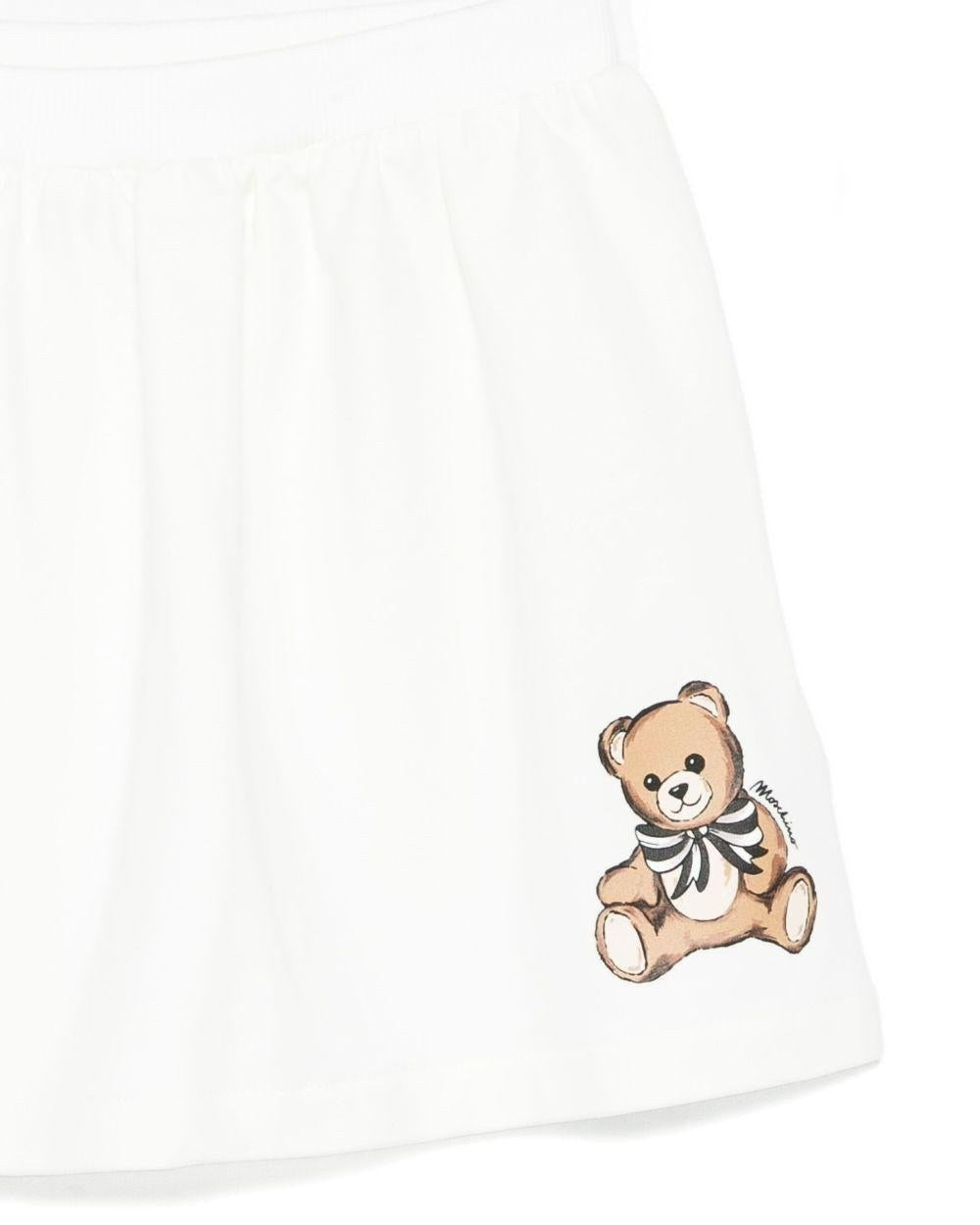 Moschino Kids Gonna Panna con Teddy per Bambine