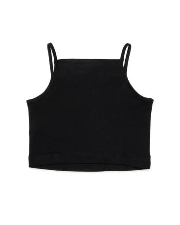 Diesel Kids Top Nero con Logo per Bambine