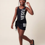 Diesel Kids Black Costume with Logo Print for Girls