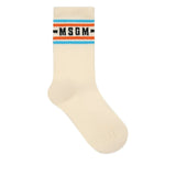 MSGM Kids Calzini Crema con Logo per Bambini