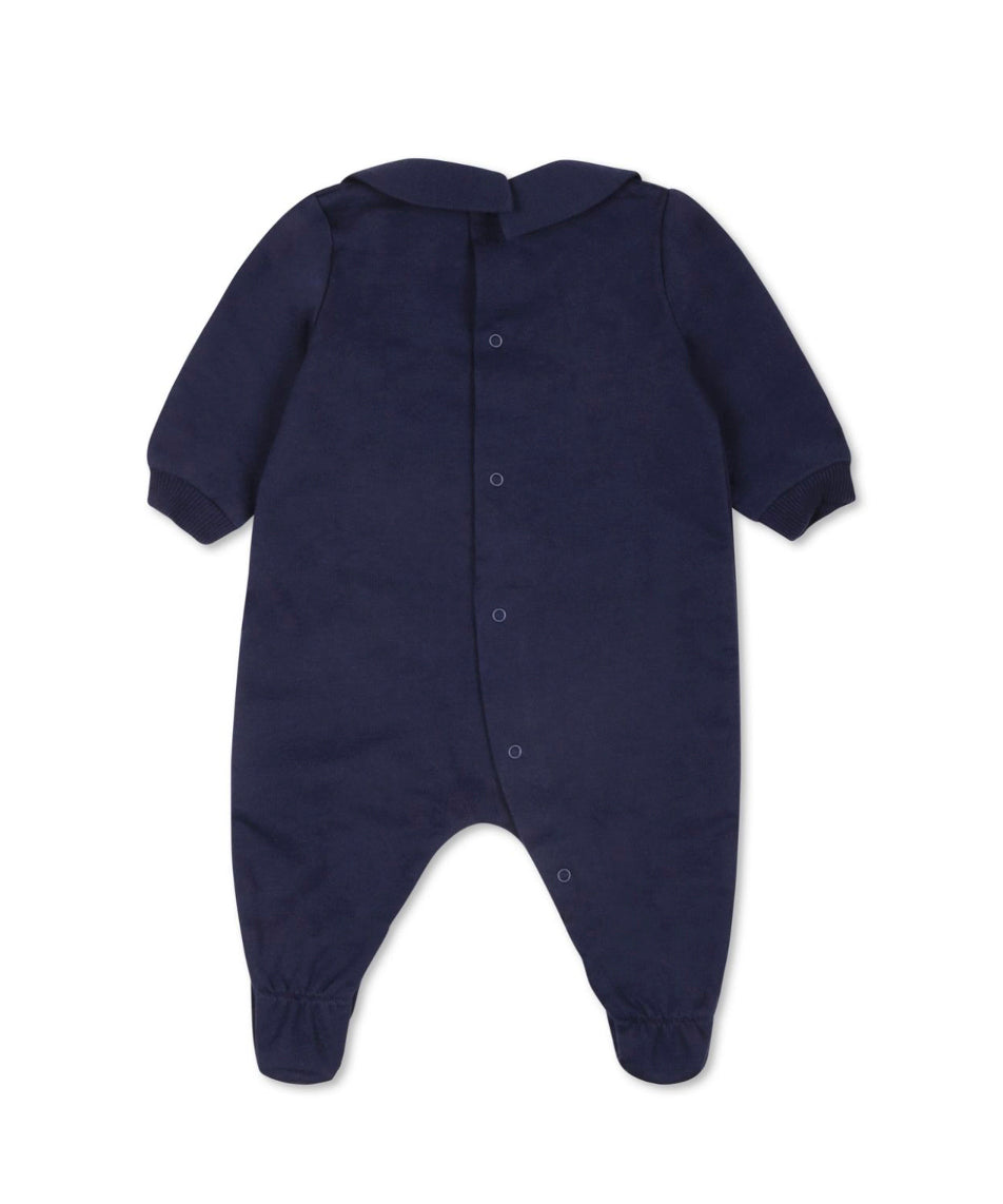 Moschino Kids Tutina Blu con Logo Teddy Bear per Neonati (retro)