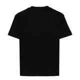 Palm Angels Kids T-Shirt Nera con Logo Rosa per Bambine