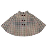 Deolinda Kids Mantello a Quadri Beige Bordeaux e Nero per Neonate