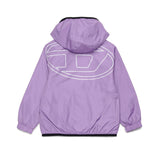 Diesel Kids Purple Windbreaker Jacket with Macro Oval D for Baby Girls
