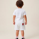 Dsquared2 Kids Bermuda Bianco con Stampa Logo per Neonati
