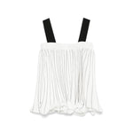 Twinset Kids Top Plissettato Bianco/Nero per Bambine