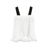Twinset Kids Top Plissettato Bianco/Nero per Bambine