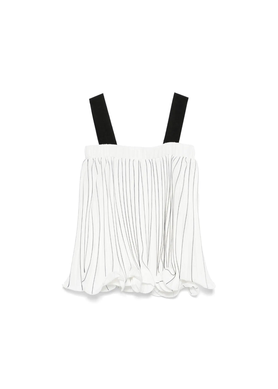 Twinset Kids Top Plissettato Bianco/Nero per Bambine