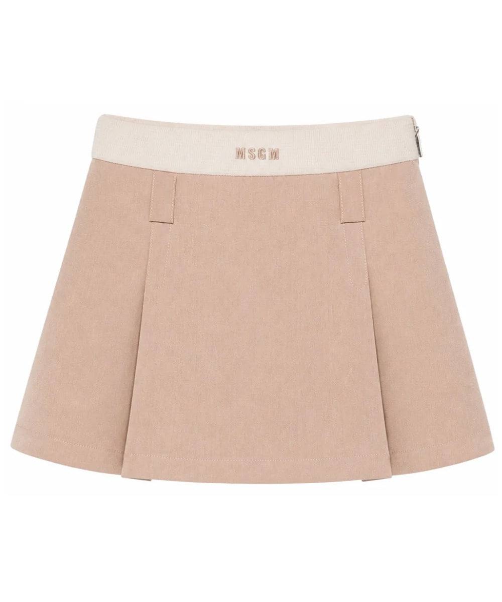 MSGM Kids Gonna Cammello con Logo Lettering Oro per Bambine