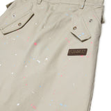 Dsquared2 Kids Pantaloni Beige Decorati con Schizzi di Pittura per Bambine